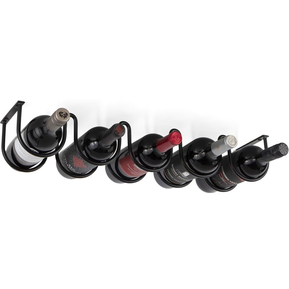 Black Wall-Mounted Wine Rack